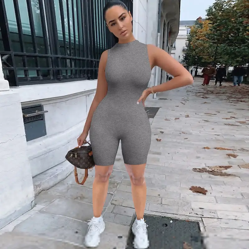 Women Polyester Jumpsuit Thick Casual Pants Grey - Image 11