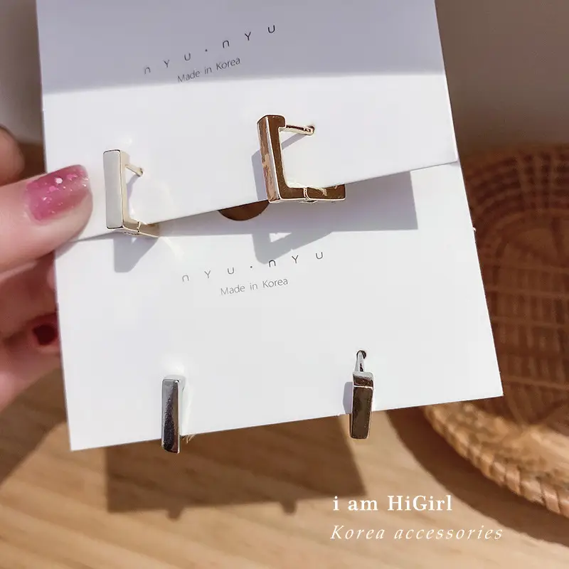Real Gold Electroplated Geometric Earrings