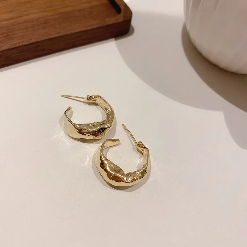 Real Gold Electroplated Geometric Earrings