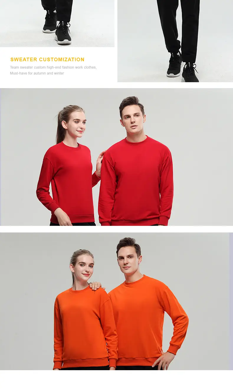 Red Cotton Hooded Pullover Sweater for Men — feature 19