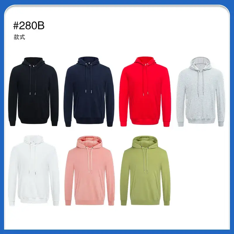 Red Cotton Hooded Pullover Sweater for Men - Image 6