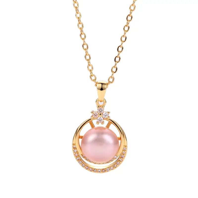 Freshwater Pearl Micro-Inlaid Zircon Double-Strand Pendant - Image 11