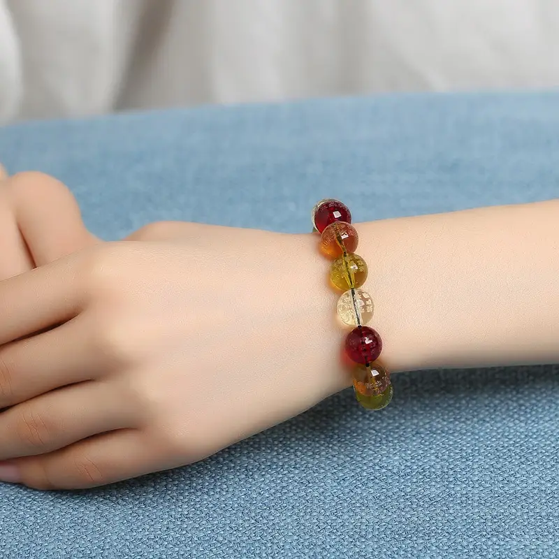 Great Compassion Curse Duobao Bracelet Beeswax Amber Tea Purple Lamper Blood Purple 108 Bead