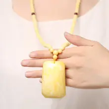Great Compassion Curse Duobao Bracelet Beeswax Amber Tea Purple Lamper Blood Purple 108 Bead — feature 13