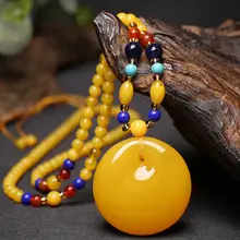 Great Compassion Curse Duobao Bracelet Beeswax Amber Tea Purple Lamper Blood Purple 108 Bead — feature 27