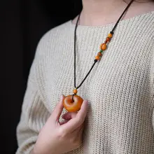 Great Compassion Curse Duobao Bracelet Beeswax Amber Tea Purple Lamper Blood Purple 108 Bead — feature 31