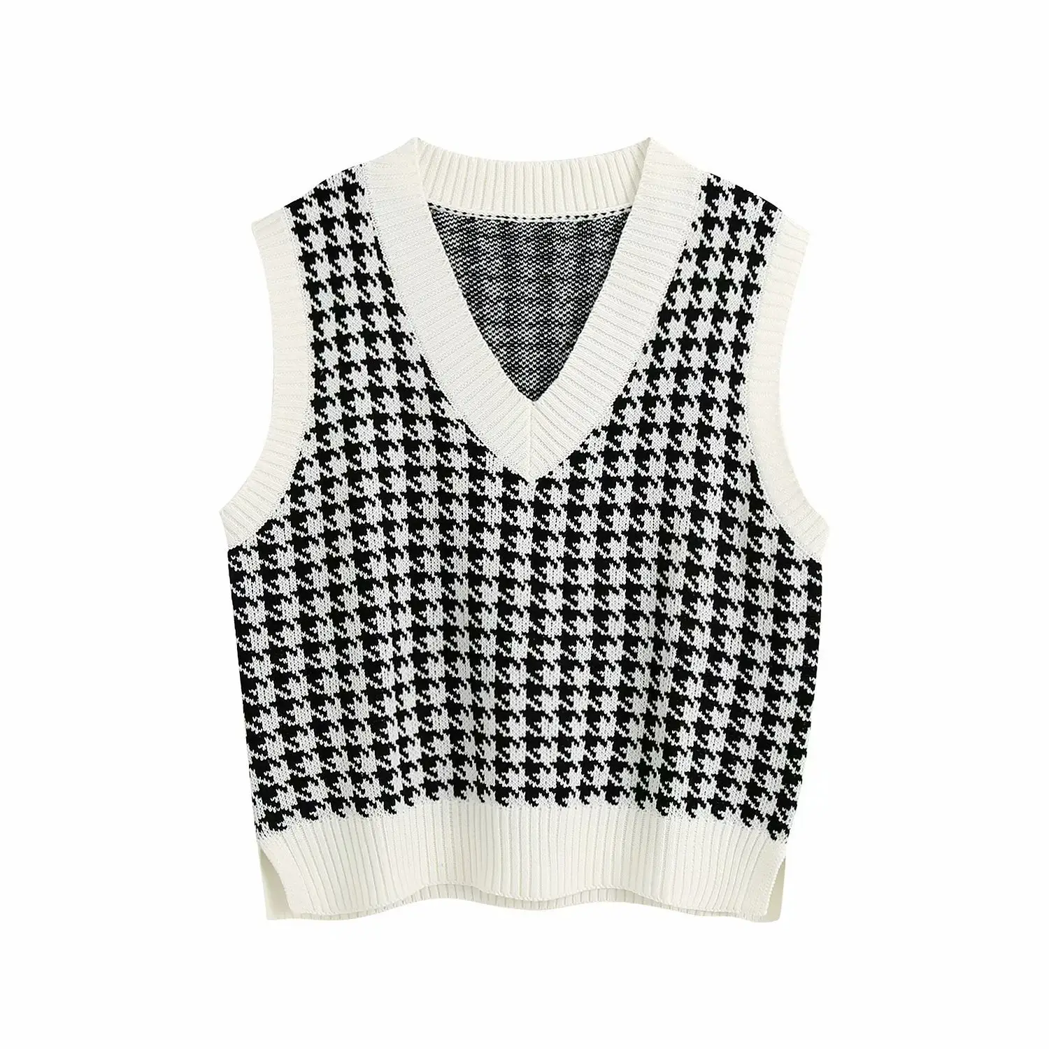 2020 Houndstooth Knit Sleeveless Tank Top for Women - Image 10