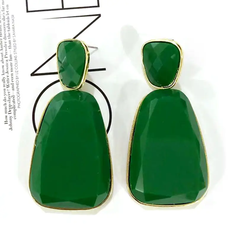 Golden Geometric Earrings for Women