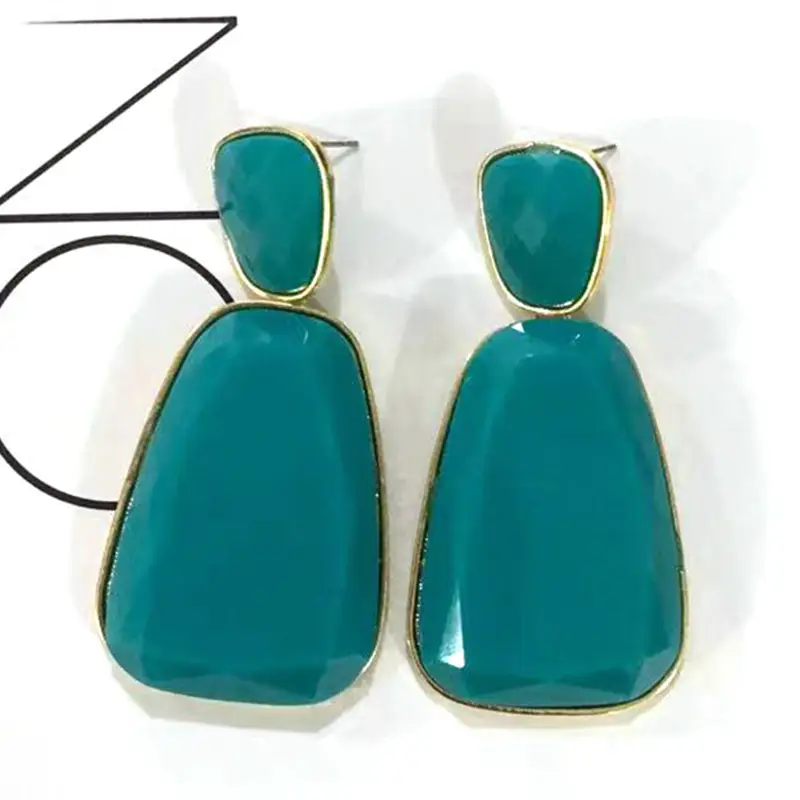 Golden Geometric Earrings for Women
