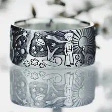 Blue Peacock Adjustable Silver Ring for Women — feature 14
