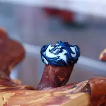 Blue Peacock Adjustable Silver Ring for Women — feature 2