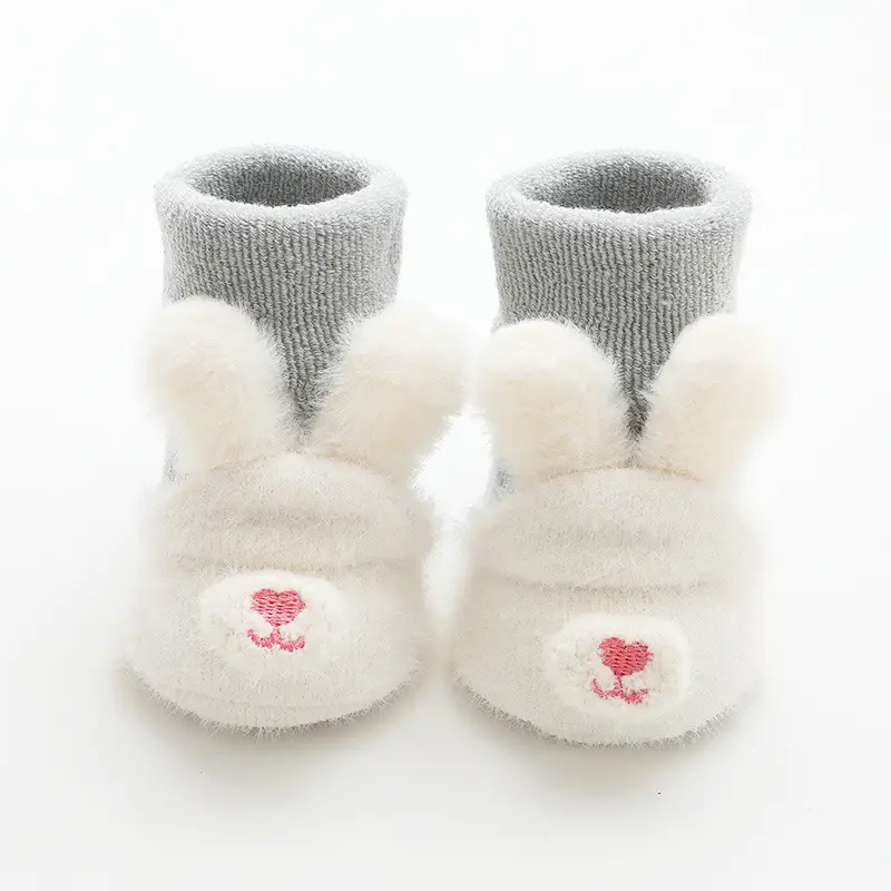 New Arrival Terry Thickened Baby Floor Socks Blue Bear Design - Image 2