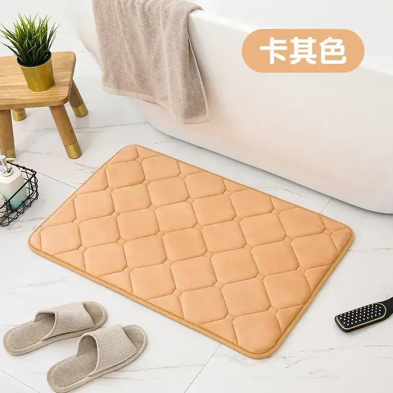 Red Water Absorbent Floor Mat for Bathroom & Kitchen - Image 3