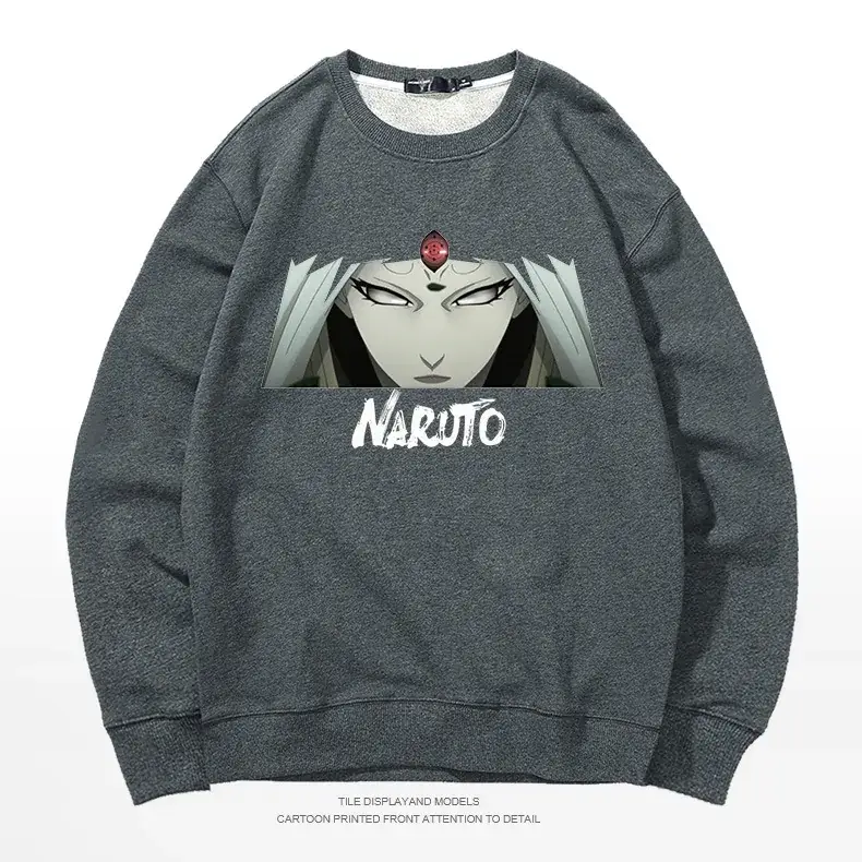 Naruto Anime Crewneck Sweatshirt Grey Long Sleeve - Image 8