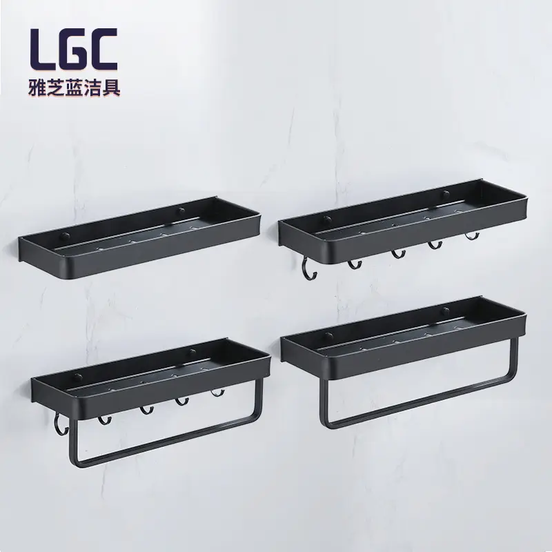 Bathroom Towel Rack Wall-Mounted Aluminum Storage - Image 18