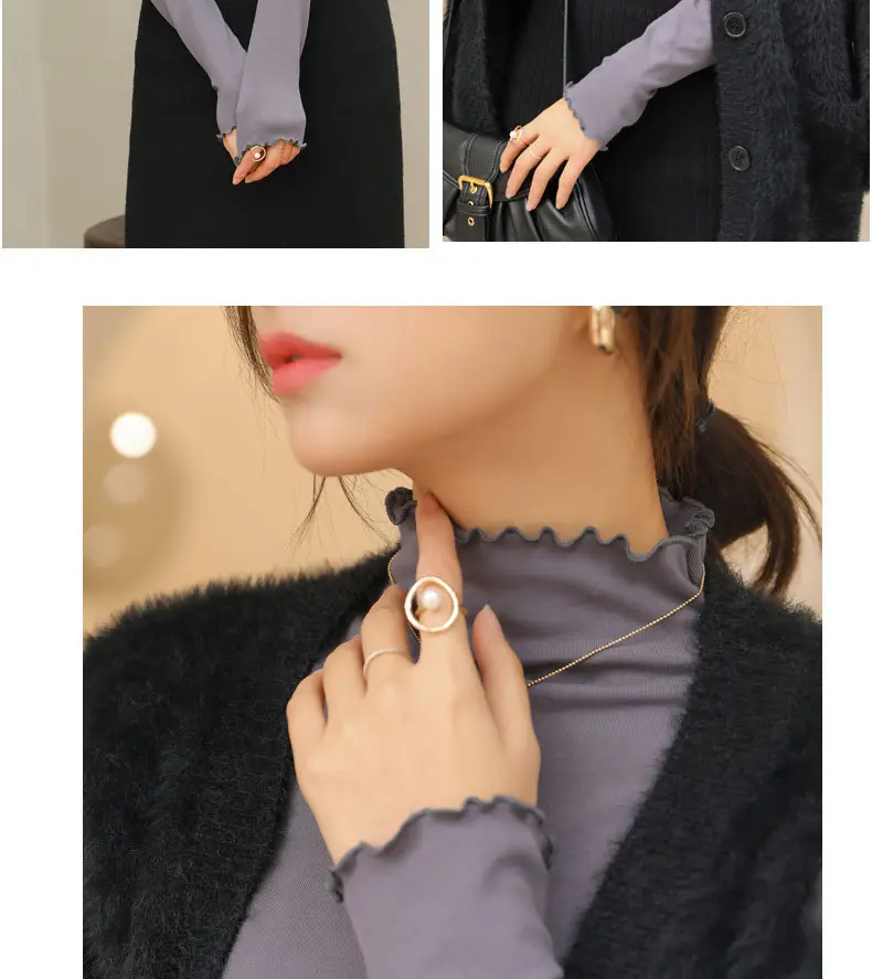 Women Fleece Turtleneck Black Bag Shoulder Bag — feature 25