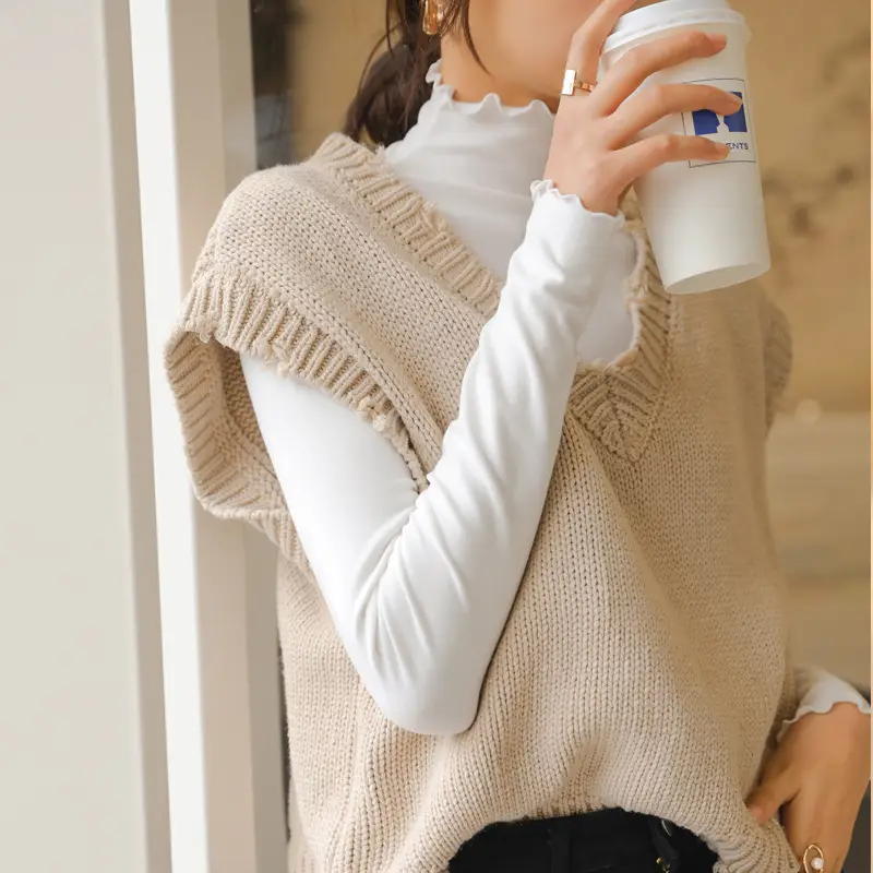 Women Fleece Turtleneck Black Bag Shoulder Bag - Image 2