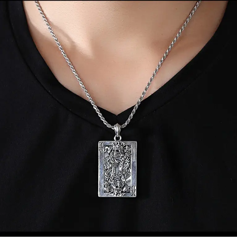 Men's Retro Silver Heart Pendant Necklace 925 Sterling - Image 7