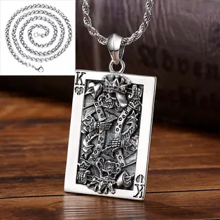 Men's Retro Silver Heart Pendant Necklace 925 Sterling - Image 3