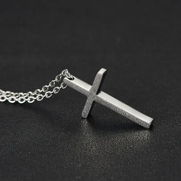 Titanium Cross Necklace Men Women Korean Style - Image 4