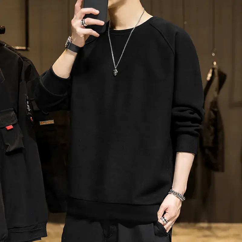 2020 Winter Black Velvet Sweatshirt for Men - Image 5