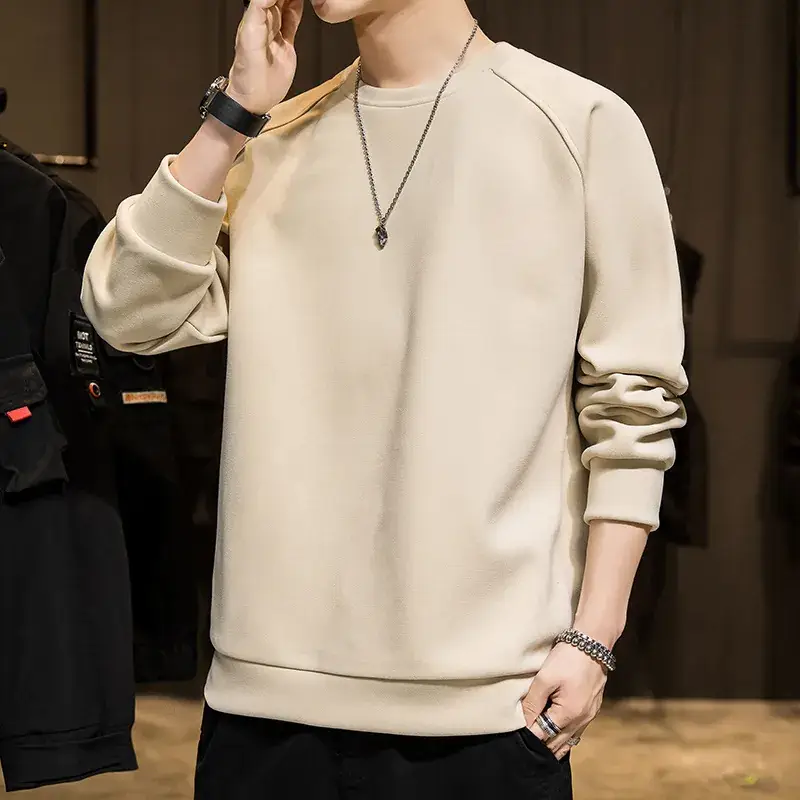 2020 Winter Black Velvet Sweatshirt for Men - Image 7