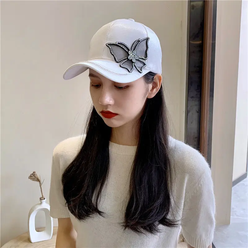 Women's Butterfly Sun Hat White Korean Style