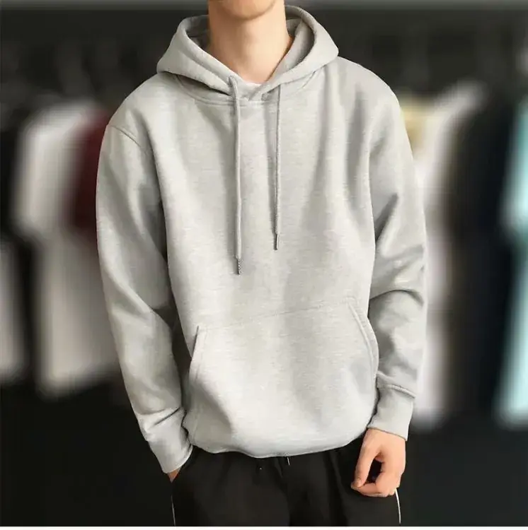 Men Black Velvet Hooded Sweatshirt Casual Plus - Image 4