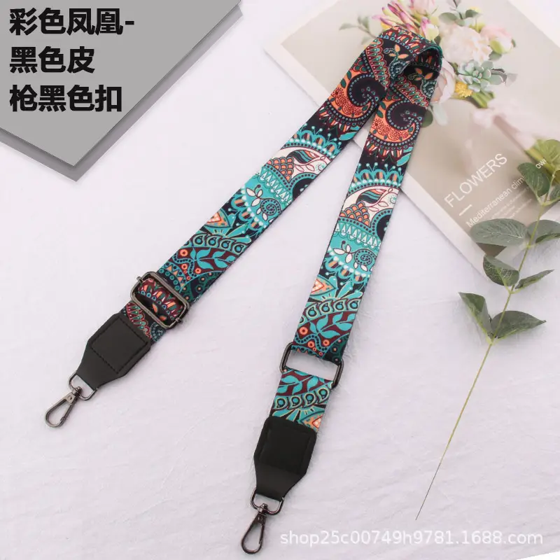 Adjustable Black Leather Wide Shoulder Strap for Women - Image 2