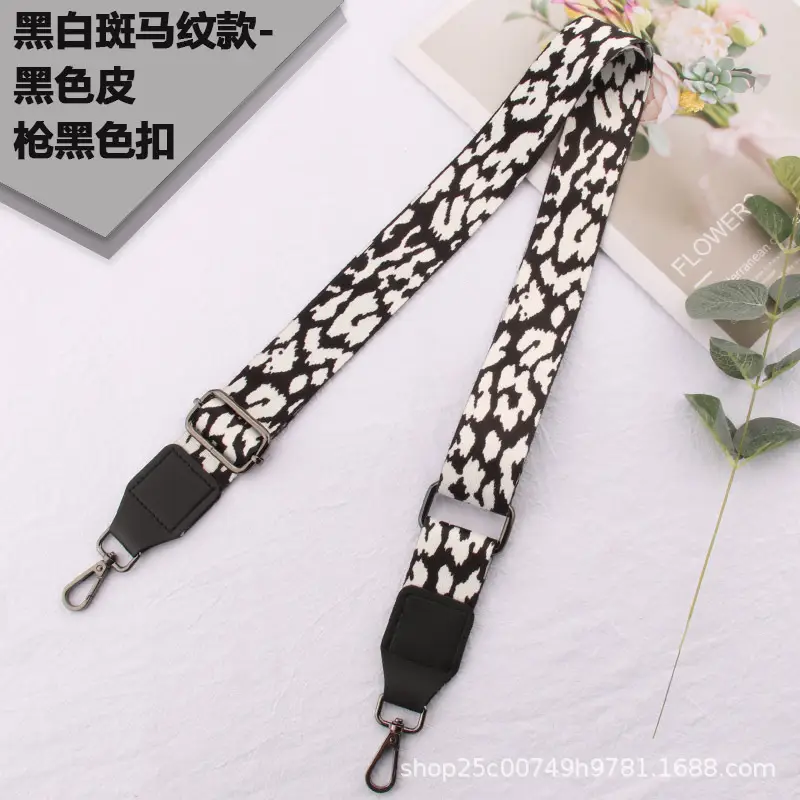 Adjustable Black Leather Wide Shoulder Strap for Women - Image 6
