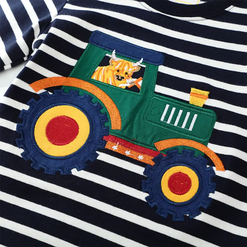 2026 Boys Cartoon Car T-Shirt Green Round Neck - Image 4
