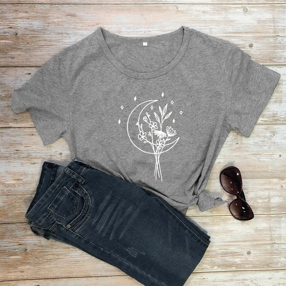 Women Pink Moon Tree Graphic T-Shirt - Image 10