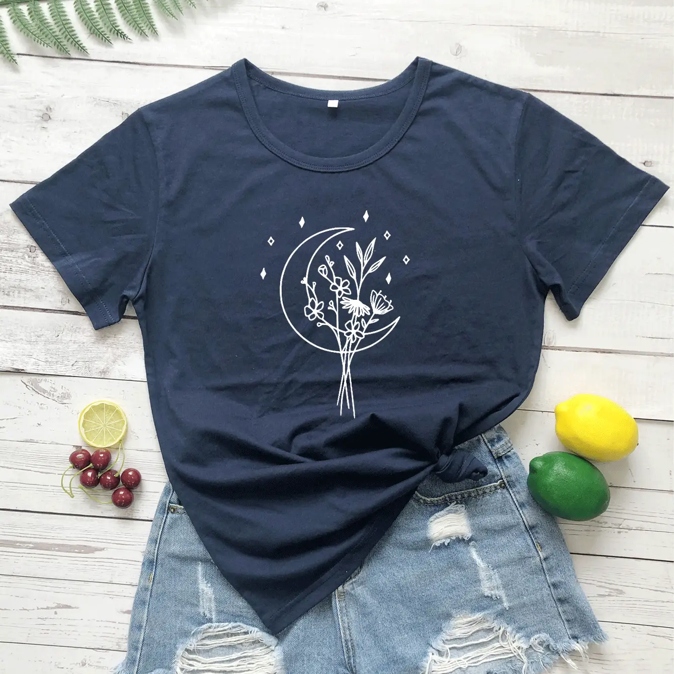 Women Pink Moon Tree Graphic T-Shirt - Image 12