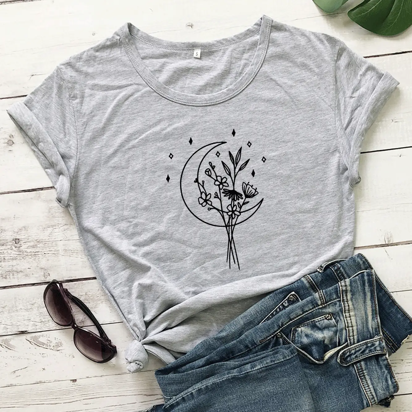 Women Pink Moon Tree Graphic T-Shirt - Image 3