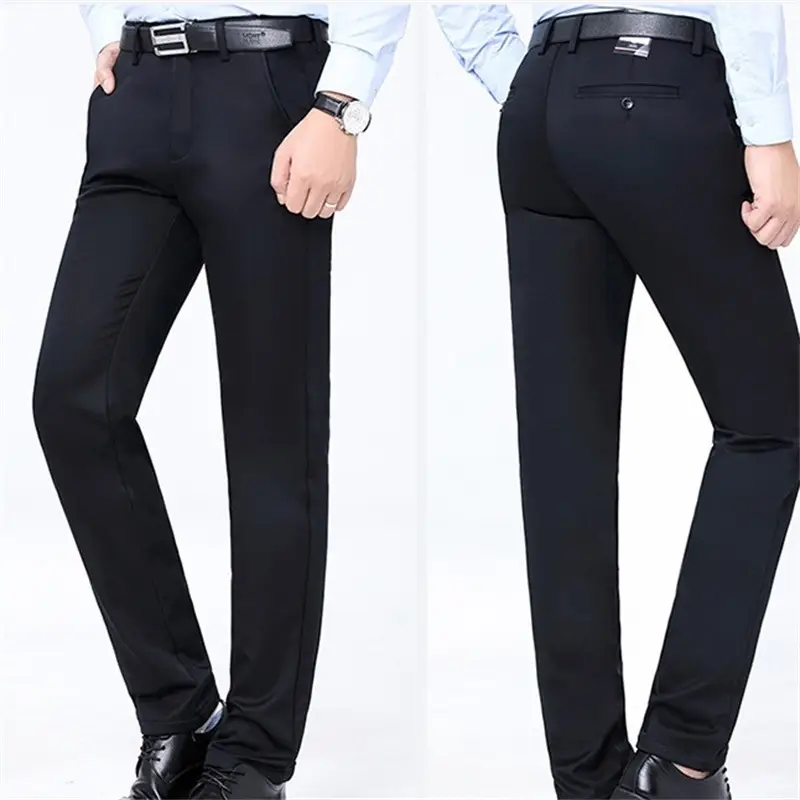 Men's Thick Fleece Lined Black Pants Large Winter Casual