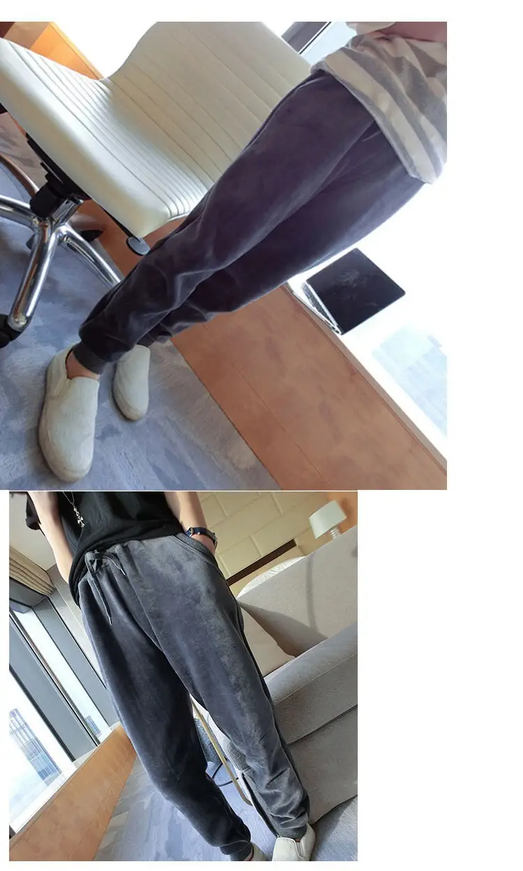 Women Velvet Warm Pants Black 2025 Korean Style — feature 12