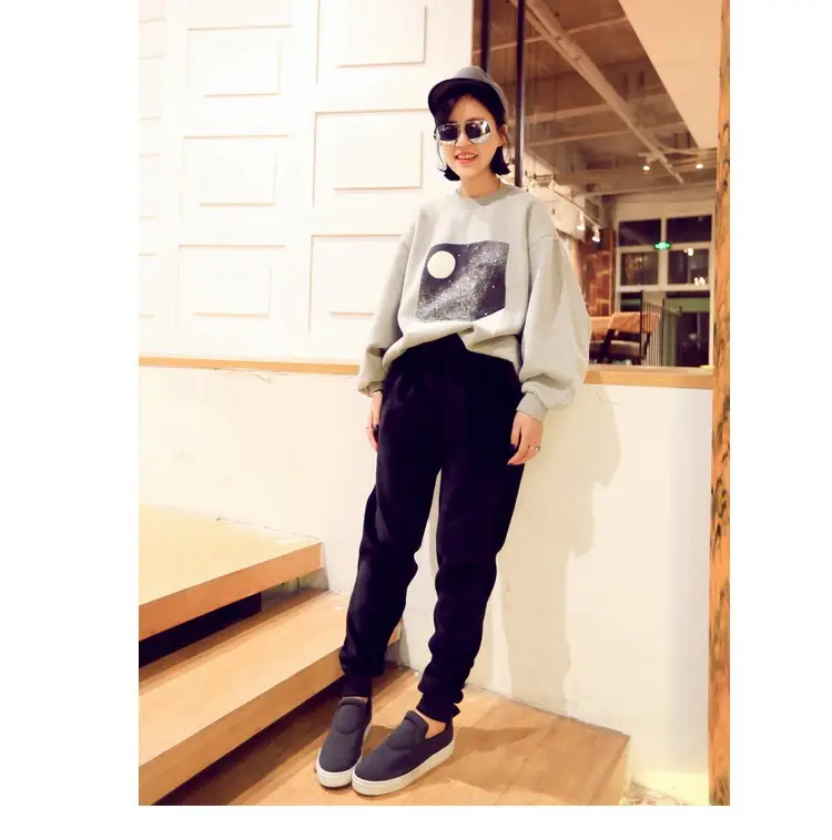 Women Velvet Warm Pants Black 2025 Korean Style — feature 5