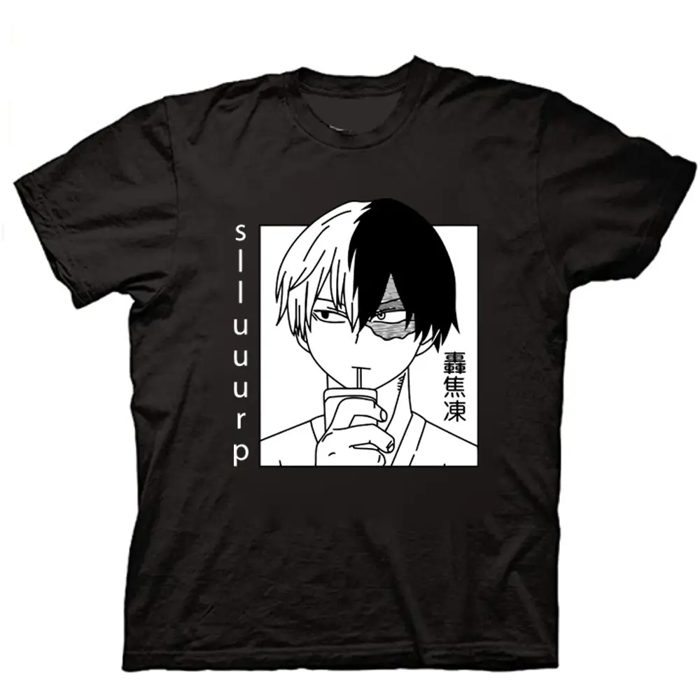 Cross-Border My Hero Academia Large T-Shirt Black - Image 4