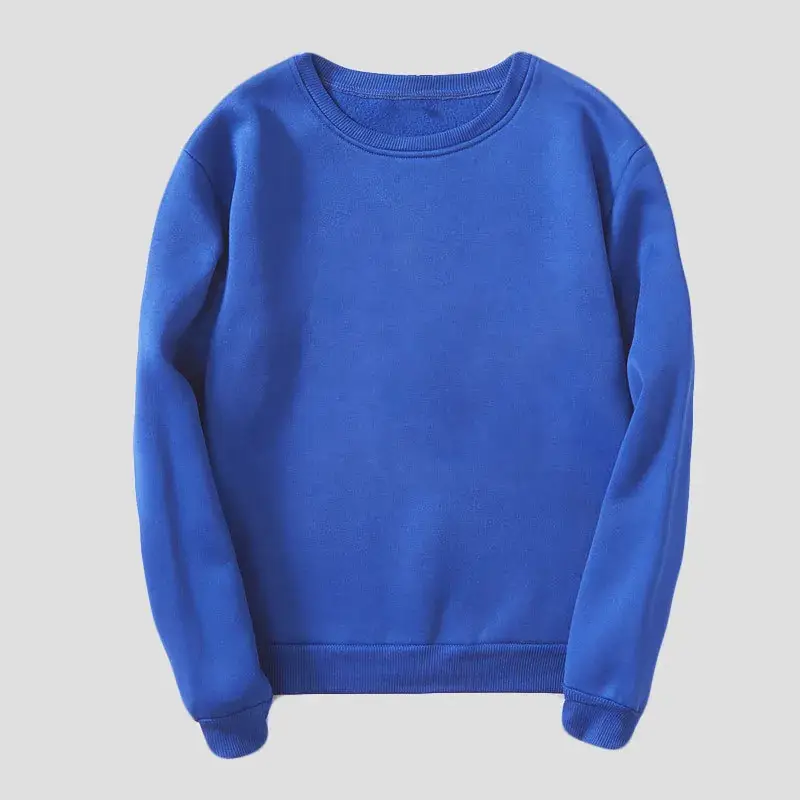Gray Fleece Pullover Sweatshirt for Men Women Round Neck Casual Wear - Image 6