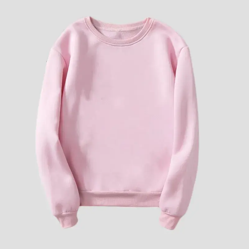Gray Fleece Pullover Sweatshirt for Men Women Round Neck Casual Wear - Image 8