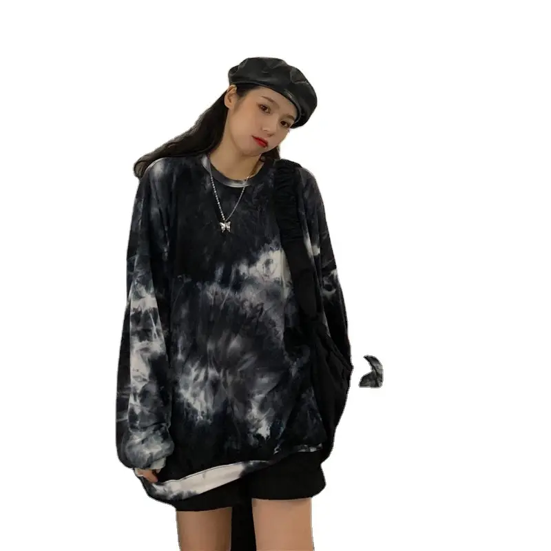 Korean Tie-dyed Loose Sleeve T-shirt Large Women