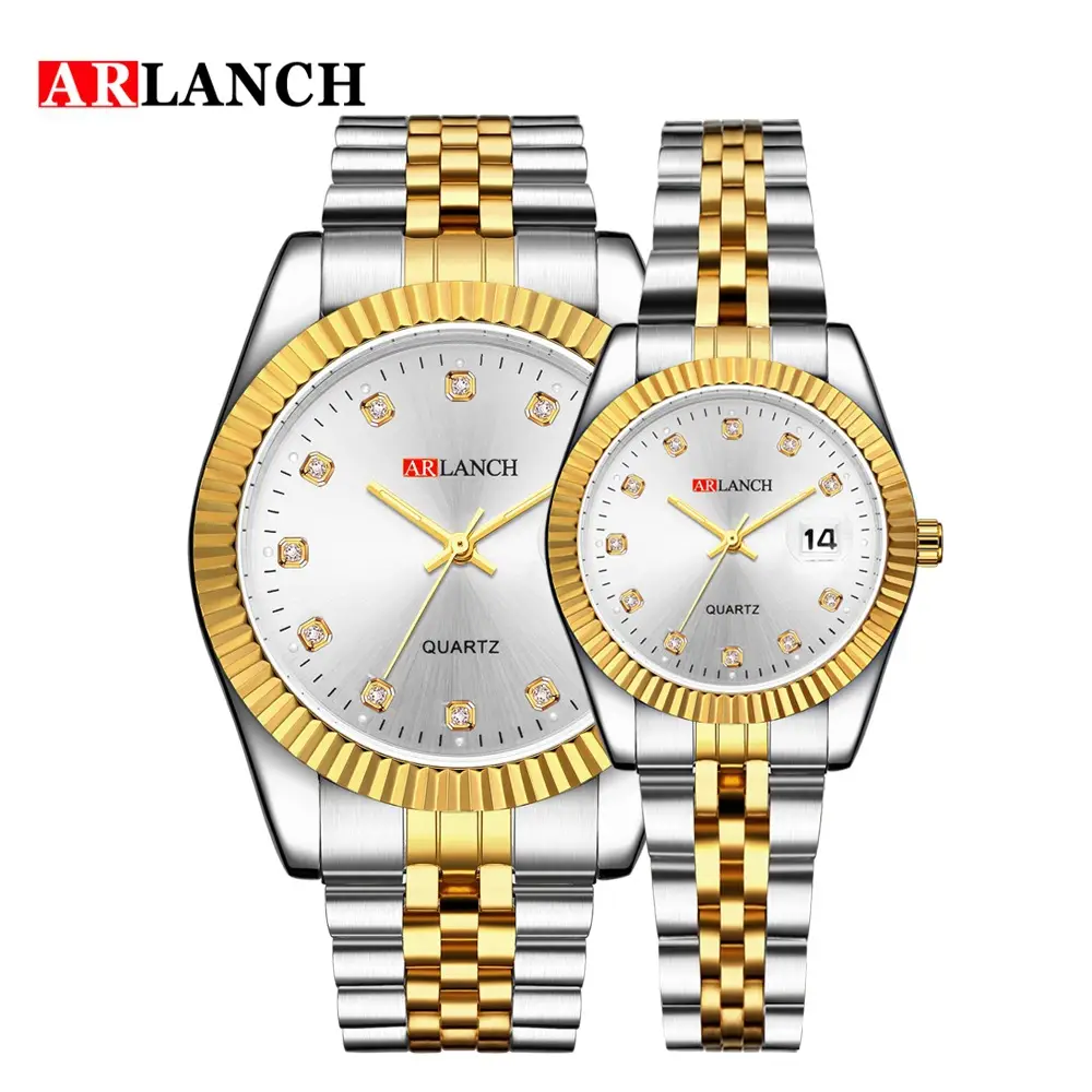 Couple's Luxury Quartz Watches with Diamonds & Ip Vacuum Plating - Image 3