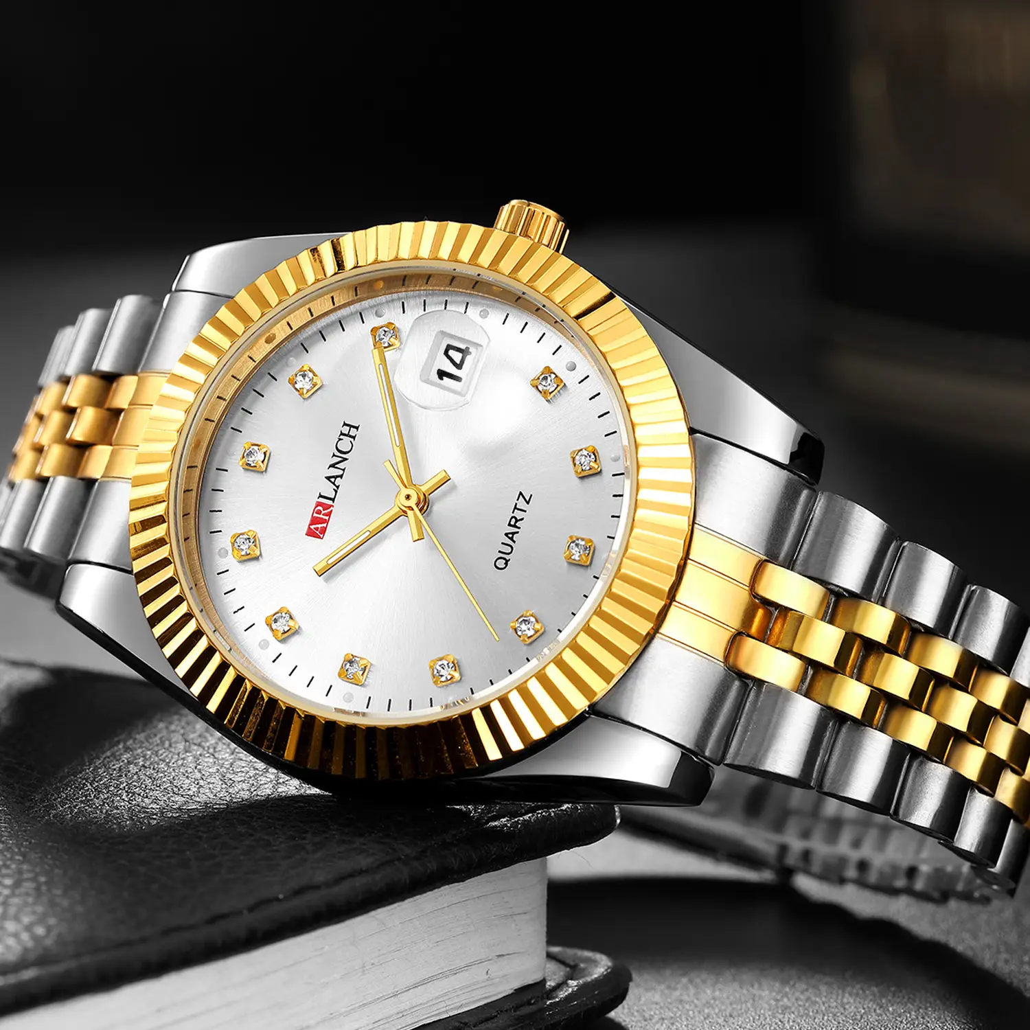 Couple's Luxury Quartz Watches with Diamonds & Ip Vacuum Plating - Image 5
