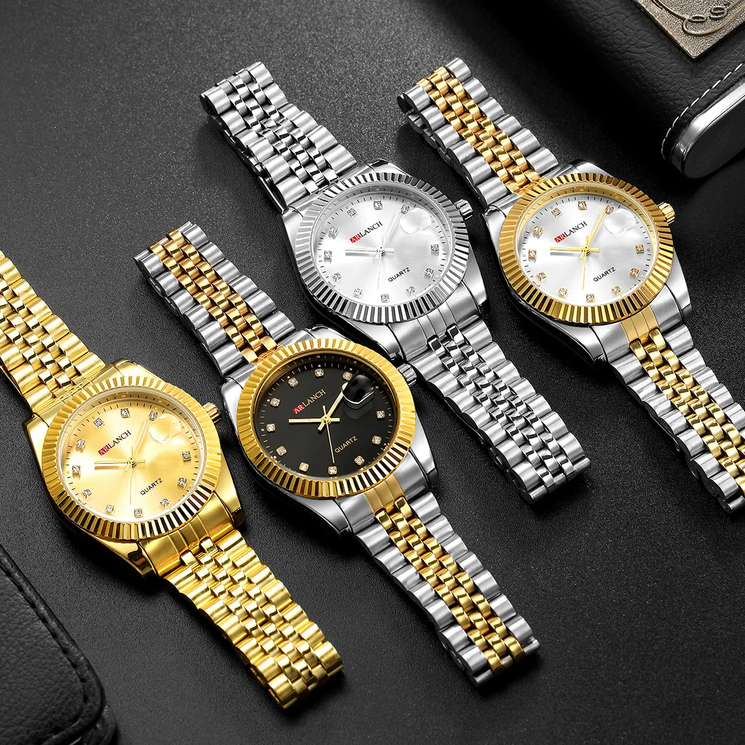 Couple's Luxury Quartz Watches with Diamonds & Ip Vacuum Plating - Image 6