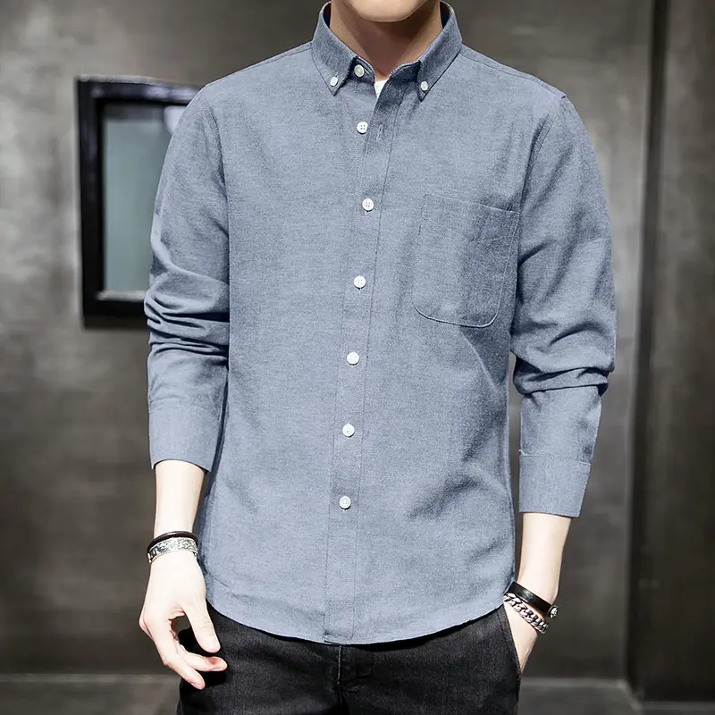 Men's Black Oxford Shirt Slim Fit Long Sleeve