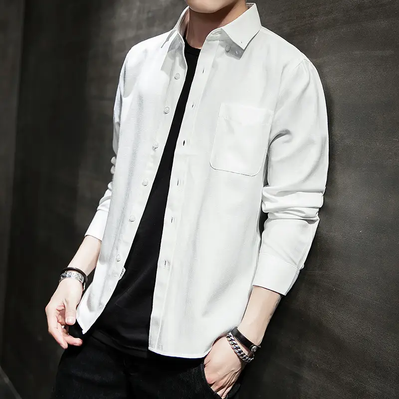 Men's Black Oxford Shirt Slim Fit Long Sleeve