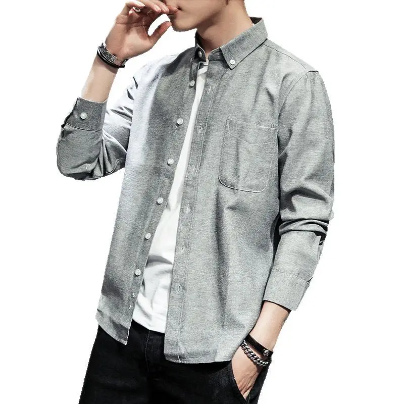 Men's Black Oxford Shirt Slim Fit Long Sleeve