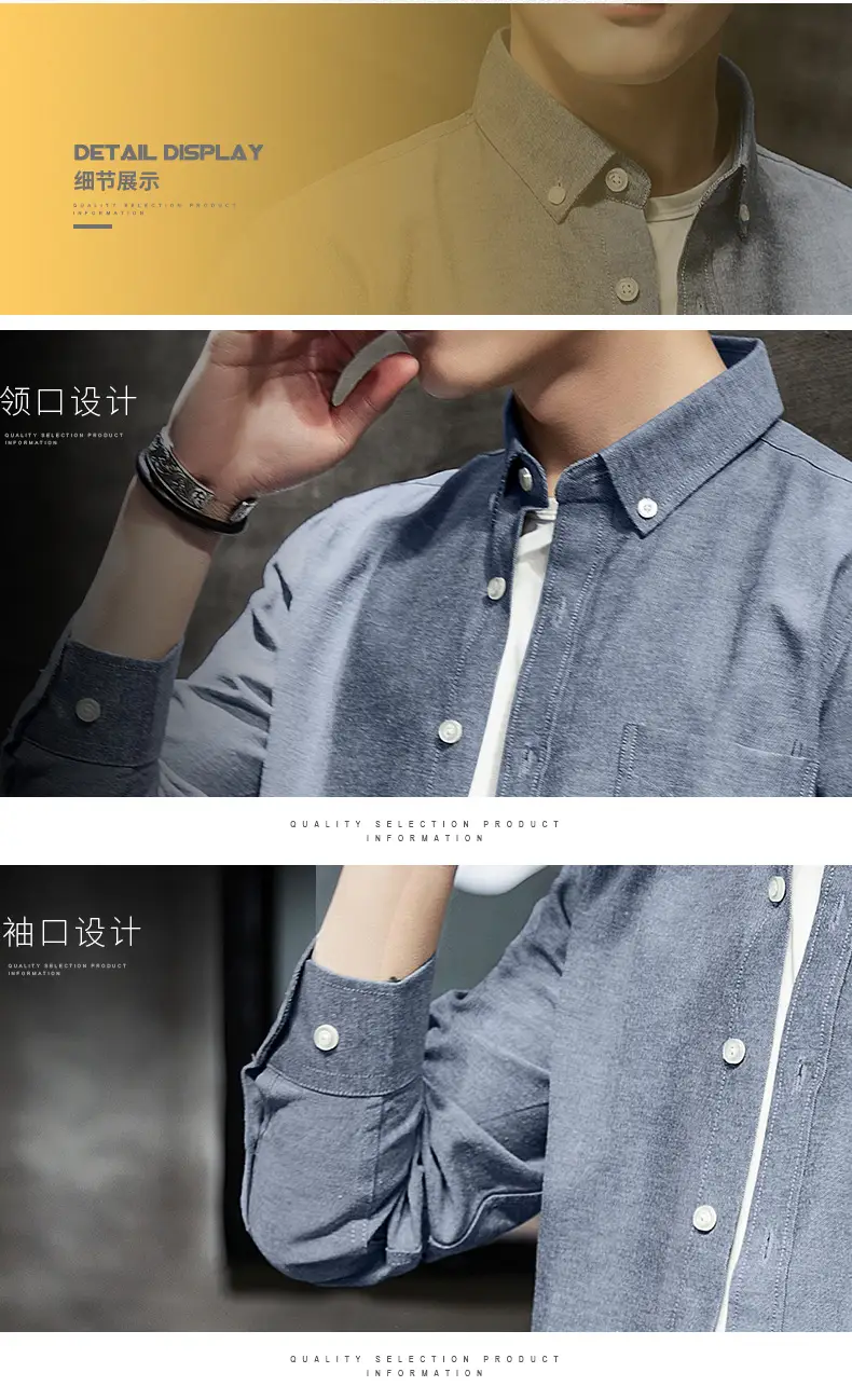 Men's Black Oxford Shirt Slim Fit Long Sleeve — feature 22