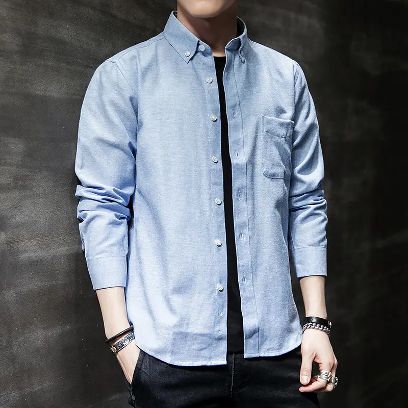 Men's Black Oxford Shirt Slim Fit Long Sleeve