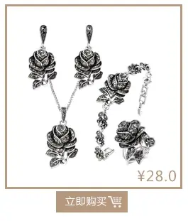 Three Piece Bohemian Silver Necklace Earrings Ring Set — feature 24